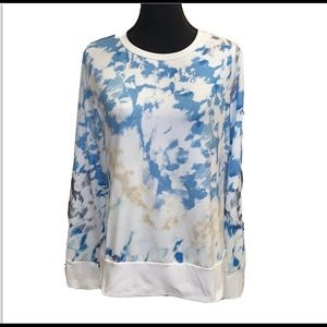 Camisa Tie Dye Water Colored Pullover Soft Cotton Casual Sweater Size M